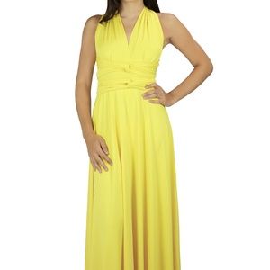 CUSTARD BRIDESMAID CONVERTIBLE WEDDING DRESS LONG